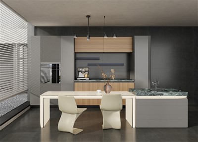 Luksuzne sive kuhinjske omare