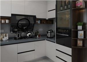 Bela kuhinjska omarica brez ročajev